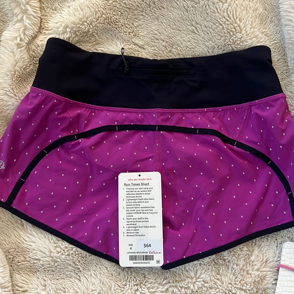 Lululemon Run Times Short-Reflective Night Fall Ultra violet navy size 4 purple